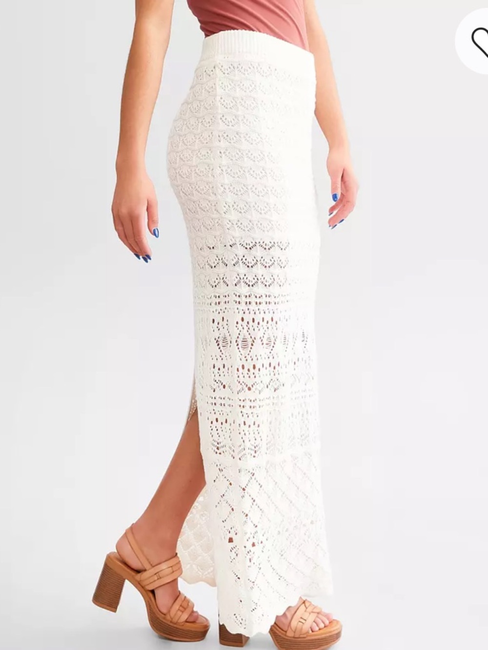 NWT Willow and Root Cream Crochet Maxi Skirt - Picture 2 of 6